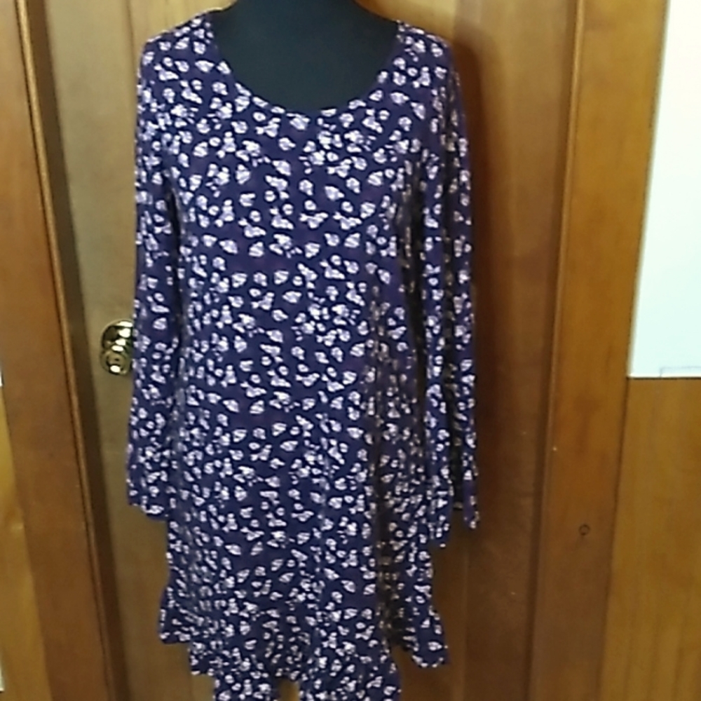 Charming Charlie's Purple and White Floral Boho Dress Size M